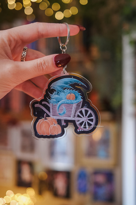 Sleepy Harvest Dragon Acrylic Keychain