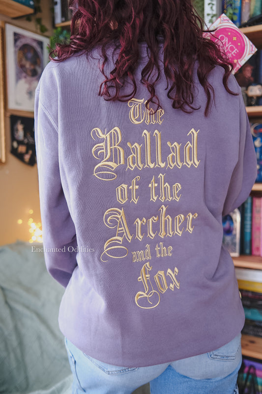 *IMPERFECT* Archer & the Fox crewneck in Purple (with back embroidery)