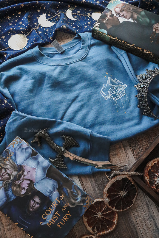 House of Wind printed crewneck in Indigo