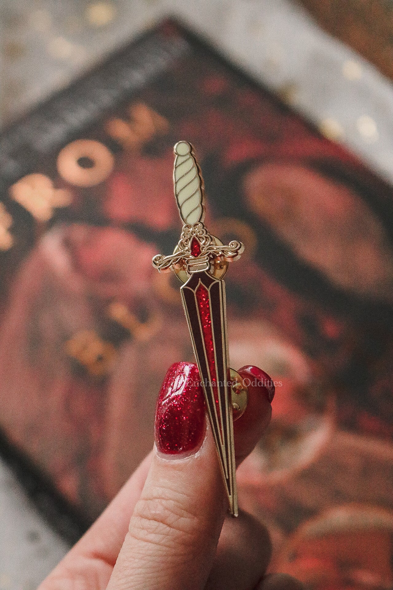 Bloodstone Dagger Enamel Pin