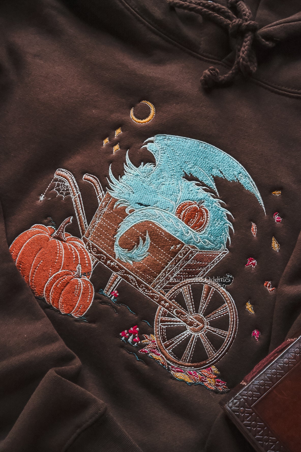 Sleepy Harvest Dragon Embroidered Hoodie