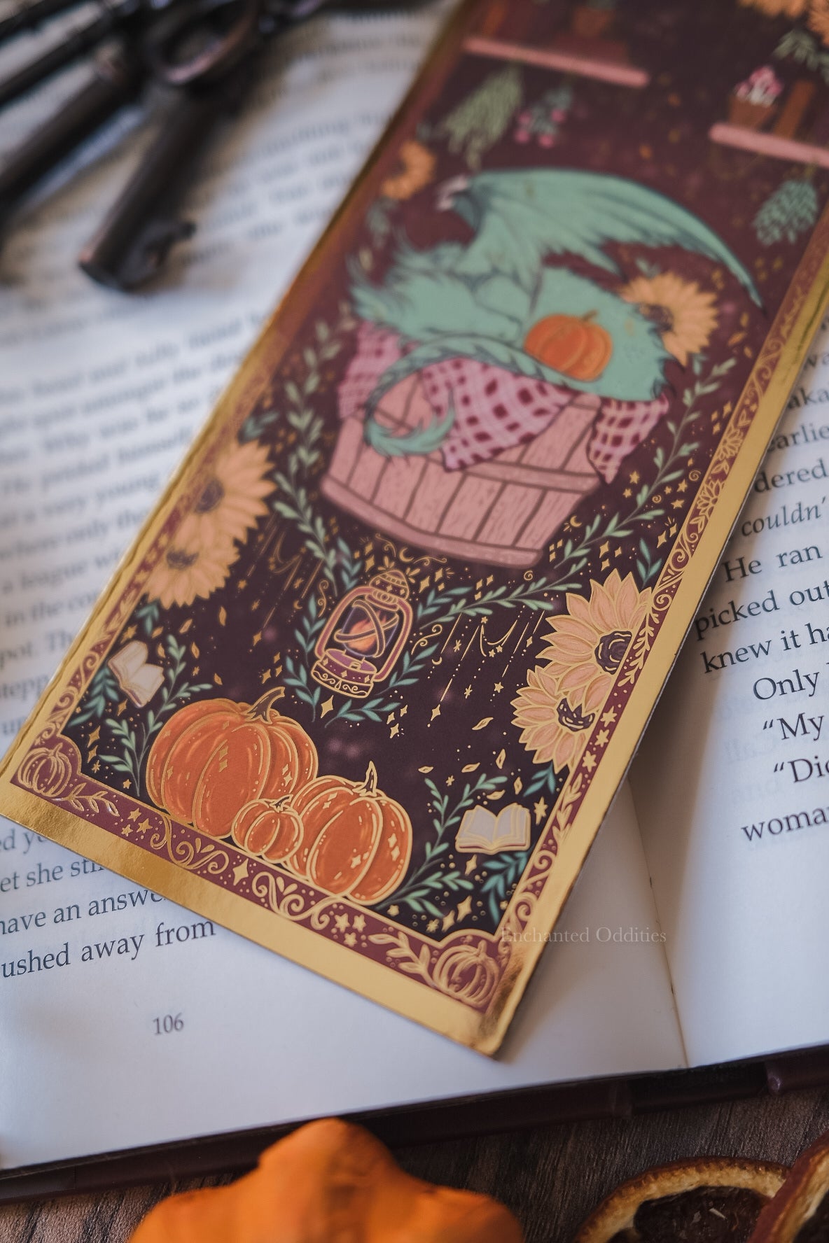 Sleepy Harvest Dragon Bookmark