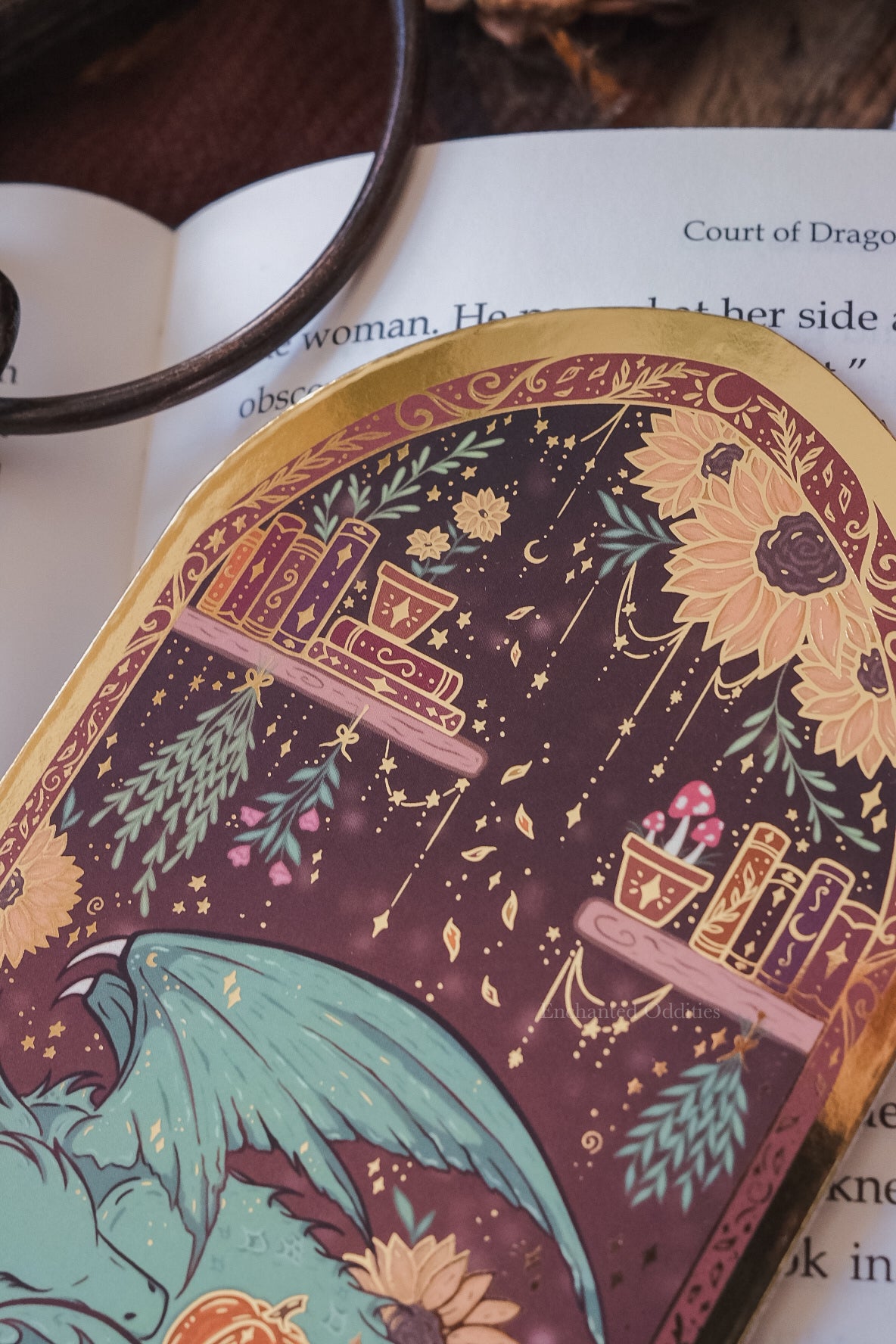 Sleepy Harvest Dragon Bookmark