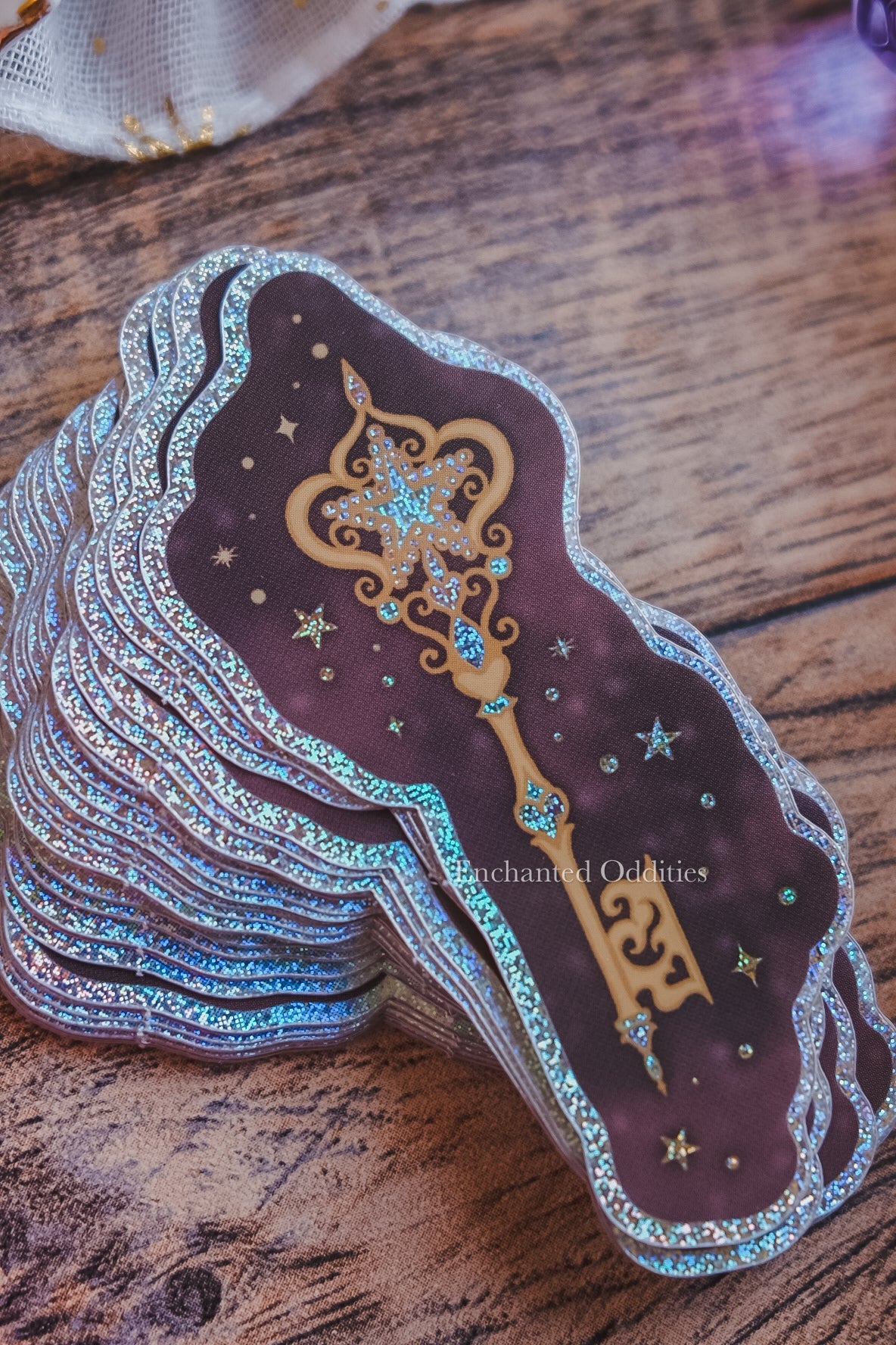 Enchanted Key Glitter Sticker