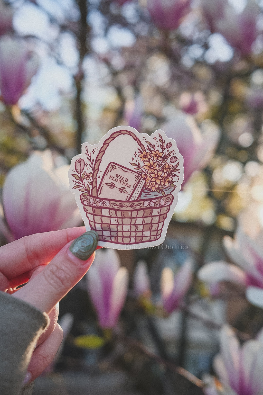 Wildflower Book Basket Sticker