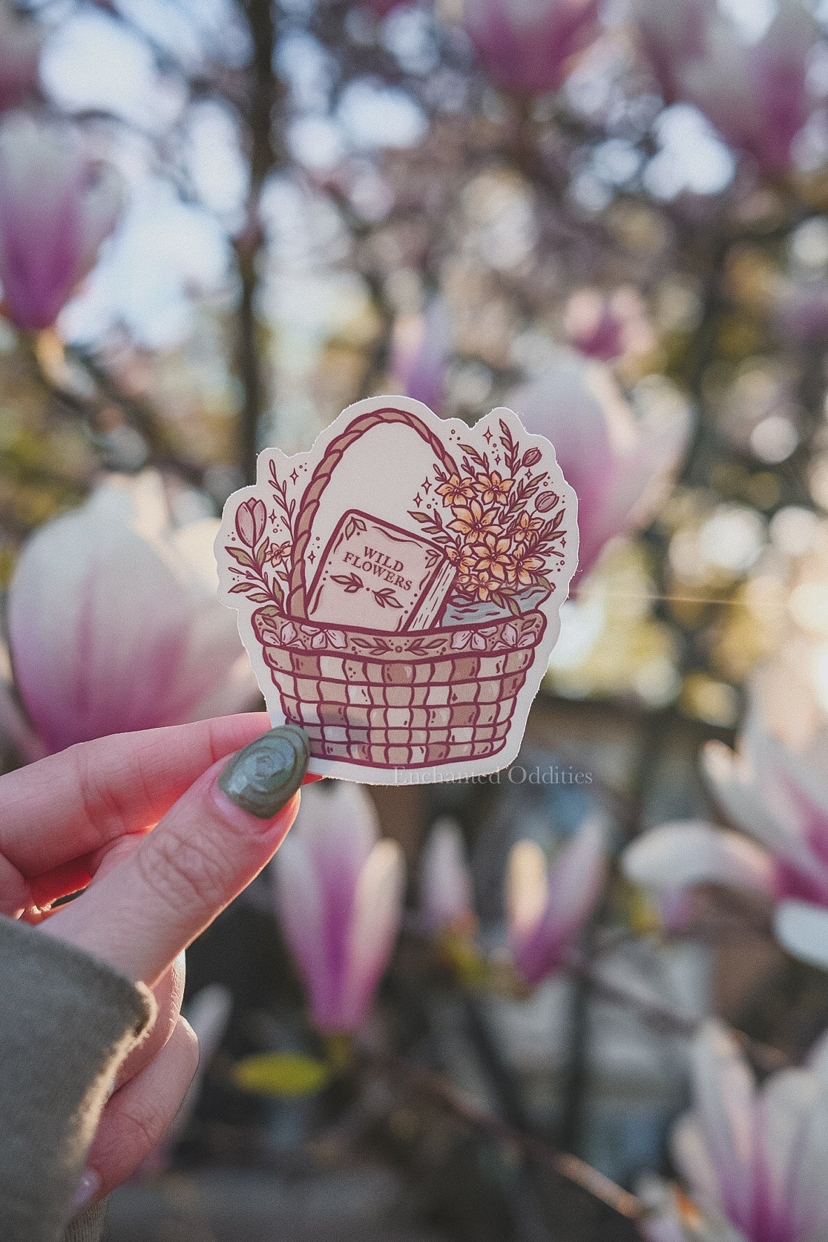 Wildflower Book Basket Sticker
