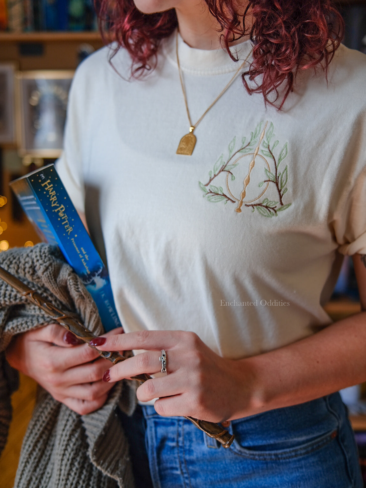 Enchanted Hallows embroidered tee