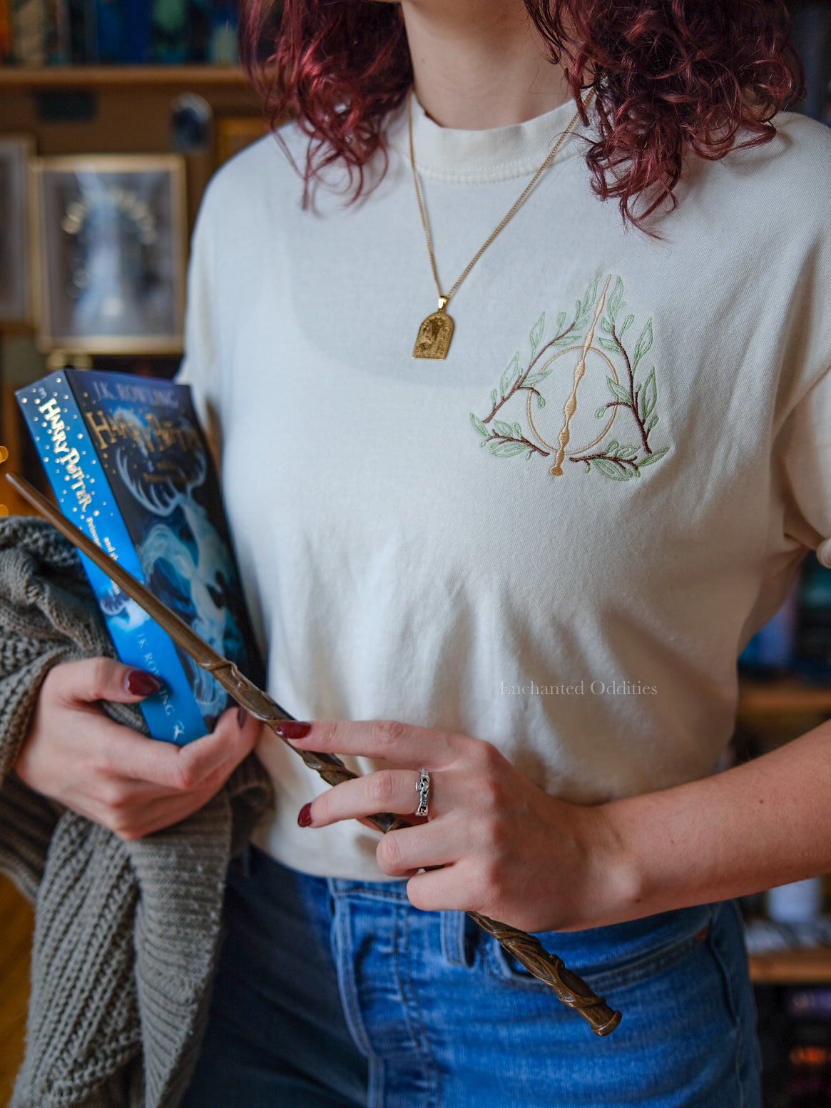 Enchanted Hallows embroidered tee