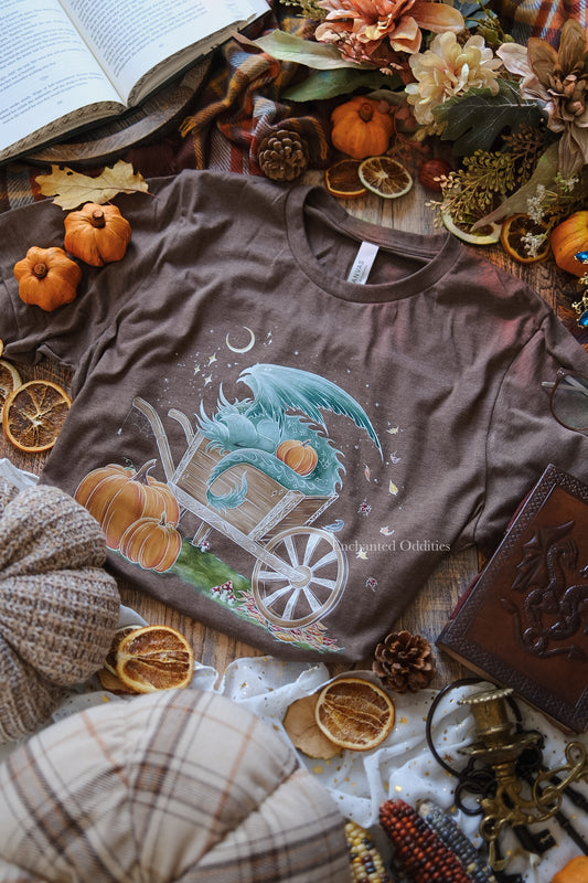 *PRE-ORDER* Sleepy Harvest Dragon Printed tee in Brown