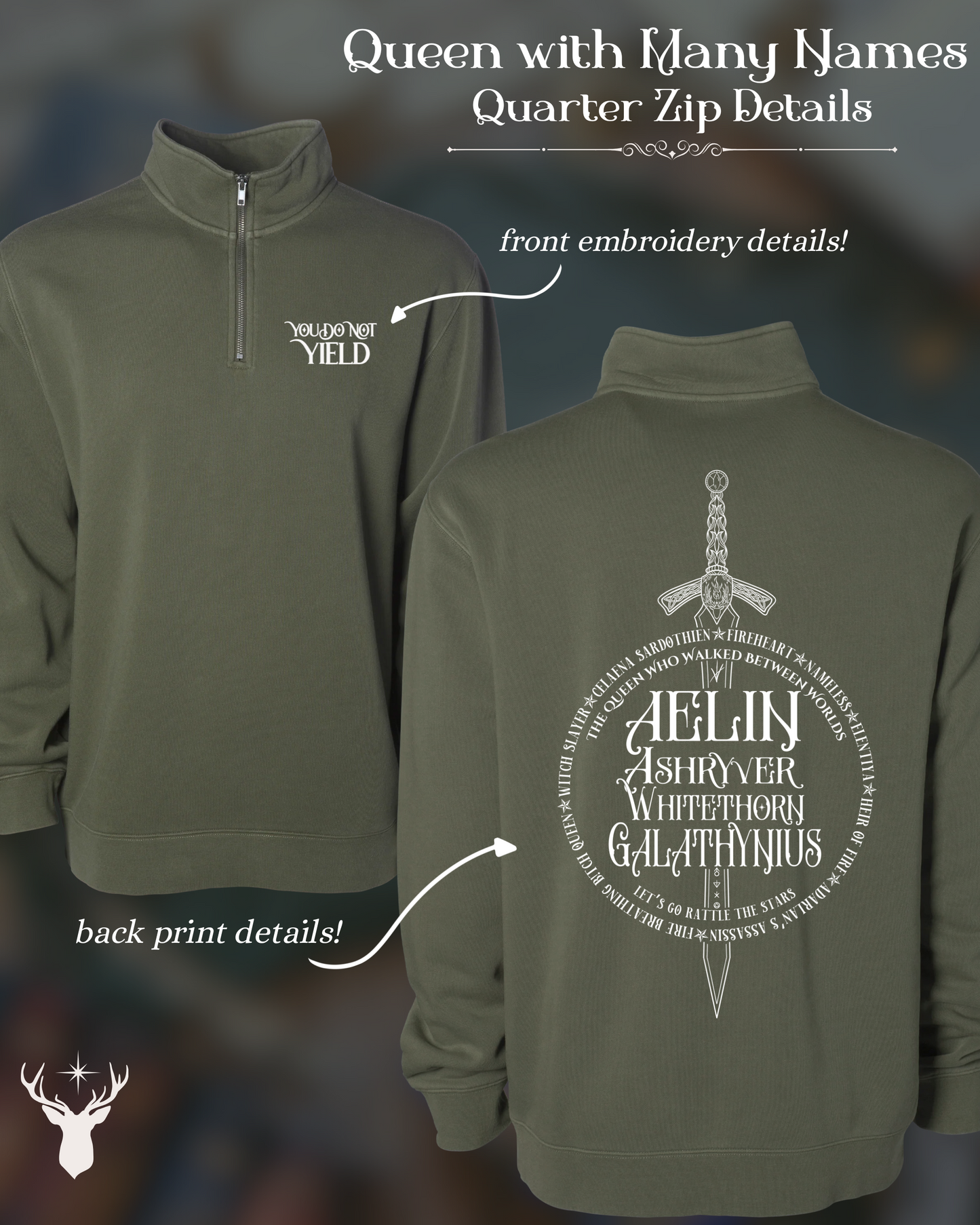 Queen with Many Names Quarter Zip