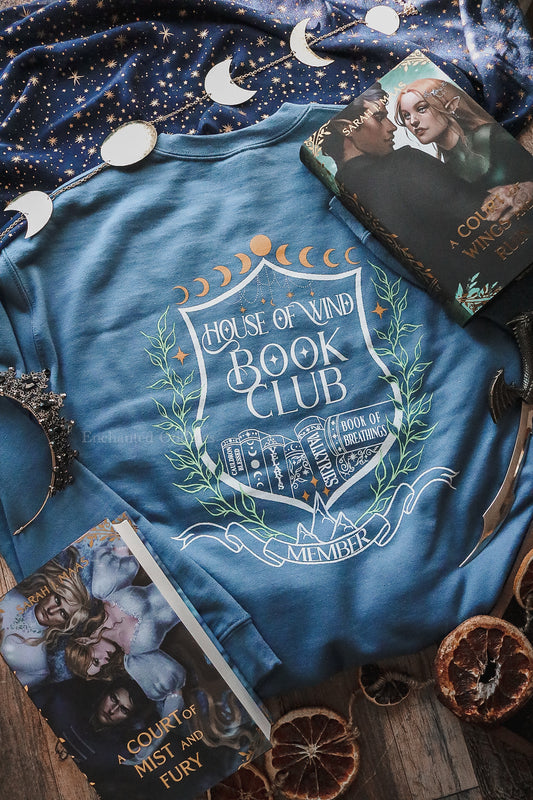 House of Wind printed crewneck in Indigo