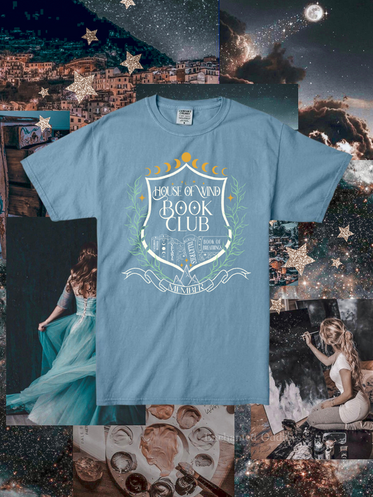 House of Wind printed Tee in Ice Blue
