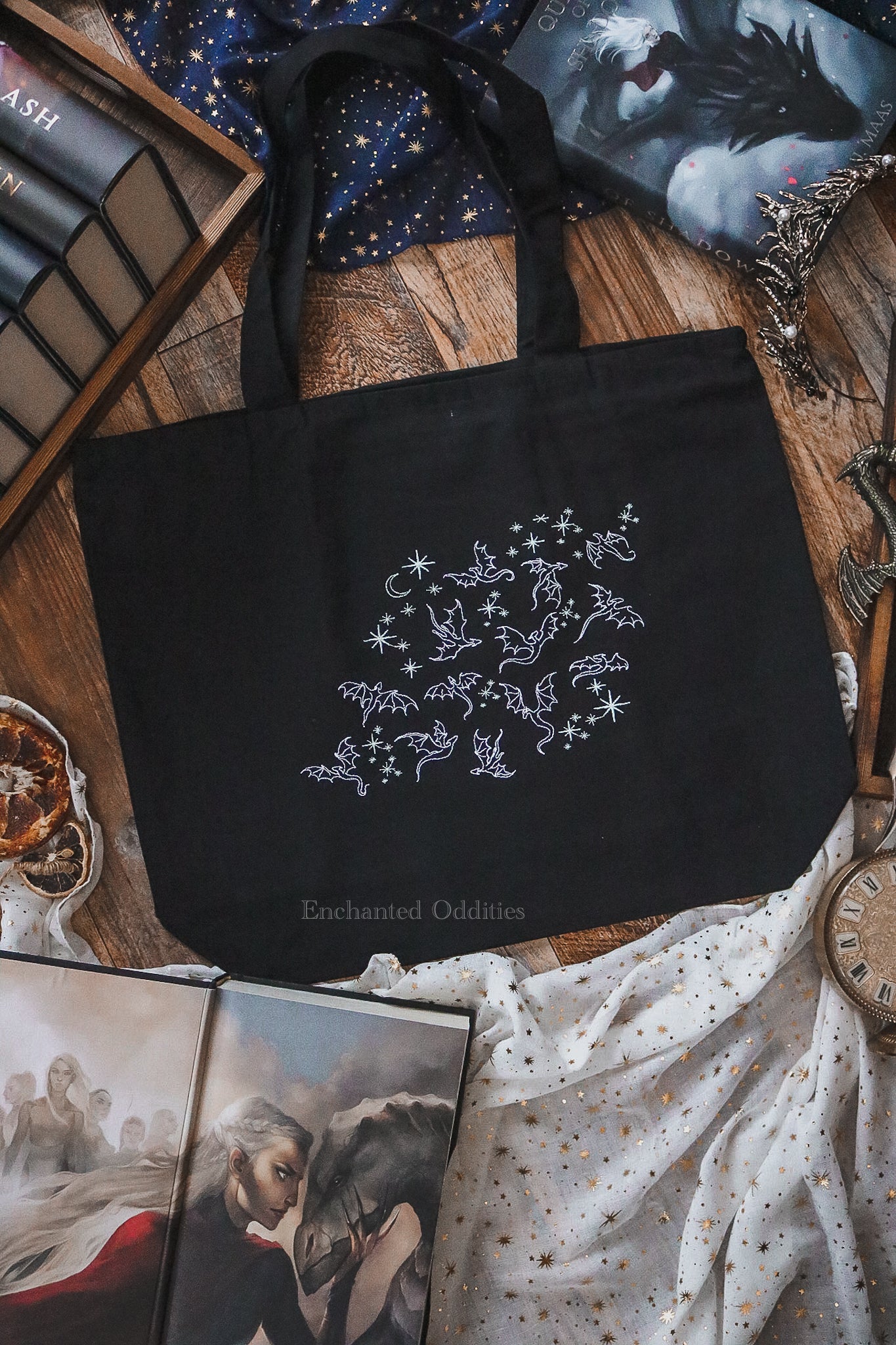 Wyvern Embroidered Tote Bag